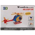 Puzzle lemn 3D - Elicopter colorat, 6+ ani, CNX