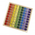 Joc educativ - Tabla inmultirii - CNX, din lemn, 81 de piese, multicolor, 7+ ani
