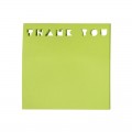 Notes adeziv stantat Office Cover H1-THANK YOU, 50 coli, 75x75mm, verde neon, blister