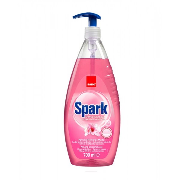 Detergent de vase Sano Spark, migdale, 700ml, cu dispenser