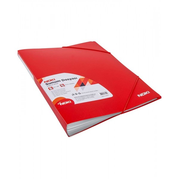 Dosar prezentare 80 folii NOKI, A4 diverse culori, cu elastic, 64180-NN