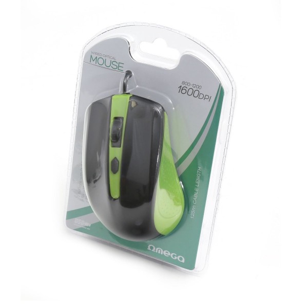 Mouse optic Omega, 1000DPI, cablu 1.25m, OM05, diverse culori