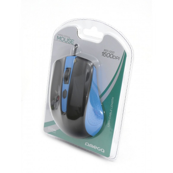 Mouse optic Omega, 1000DPI, cablu 1.25m, OM05, diverse culori