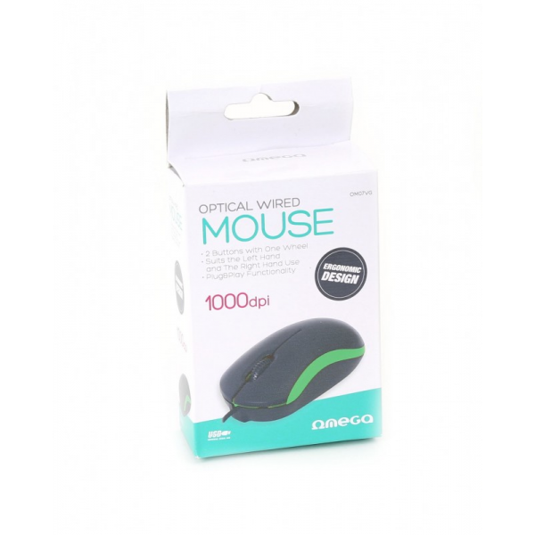 Mouse optic Omega OM07V, 1000 dpi, USB, cablu 1.25m, diverse culori