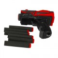 Blaster - pistol 10.5cm, include 6 proiectile din spuma, rosu-negru, 6+ ani, MegaCreative, 461274