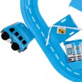 Pista de curse cu accesorii si 1 masina MegaCreative 460161, plastic, albastru, 3+ ani