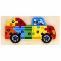 Jucarie bebelusi din lemn - puzzle camion, multicolor - MegaCreative 474356, 18+ luni