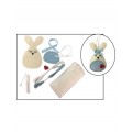 Set accesorii creatie iepure fetru, 14cm, ac plastic, ata, lipici, vata sintetica, instructiuni