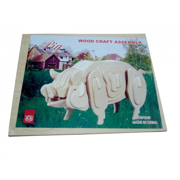 Puzzle lemn 3D Colorarte Porc HS1049-2