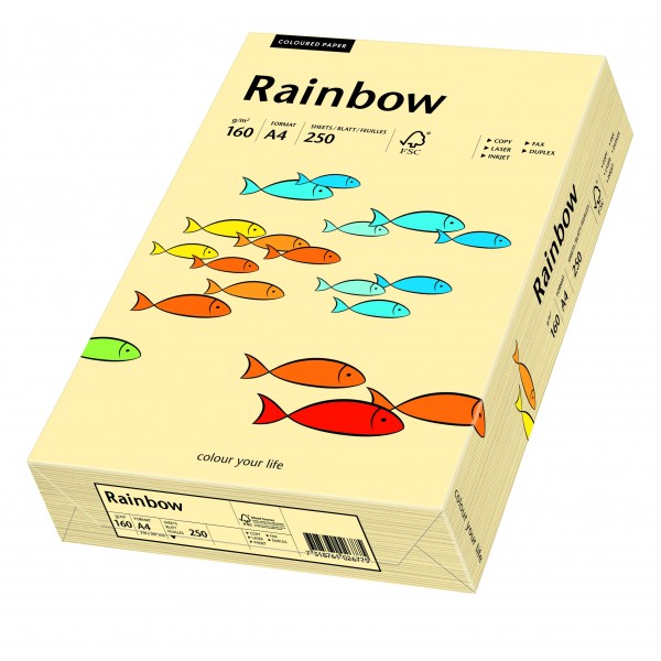 Carton colorat A4 Rainbow 88042283, 160g/mp, chamois, top 250 coli