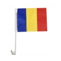 Steag Romania 20x30cm, cu tiv si suport plastic petru masina, CNX