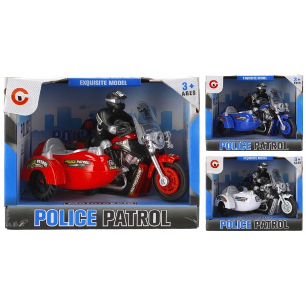 Jucarie motocicleta de politie cu atas, MegaCreative, 481580, diverse culori