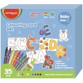 Cartoane de colorat Keyroad Baby line KR972360, 8 culori, + 26 cartoane, 8 creioane cerate, aracet