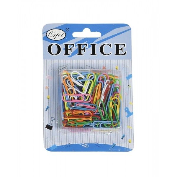 Agrafe birou Office Cover P-5014, metalice, 28mm, diverse culori, blister 100 buc
