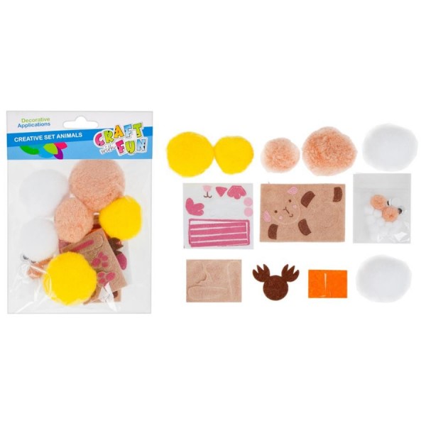 Accesorii creatie - animale, kit creativ Pom Pom, Craft with Fun, 445994