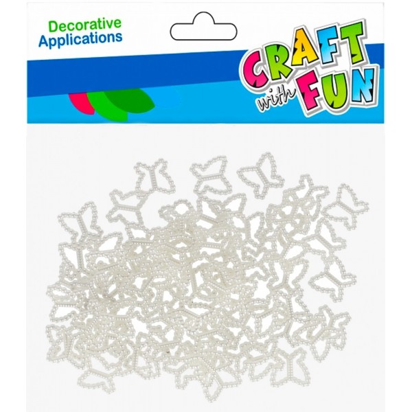 Accesorii creatie - fluturi, perlati, 20g, Craft with Fun, 501925