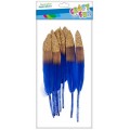 Accesorii creatie - pene, albastru, 12-15cm, cu sclipici auriu, set 8 buc, Craft with Fun, 463659