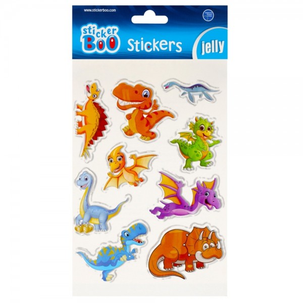 Abtibilduri - dinozauri, set 9 buc, Sticker Boo, 493721