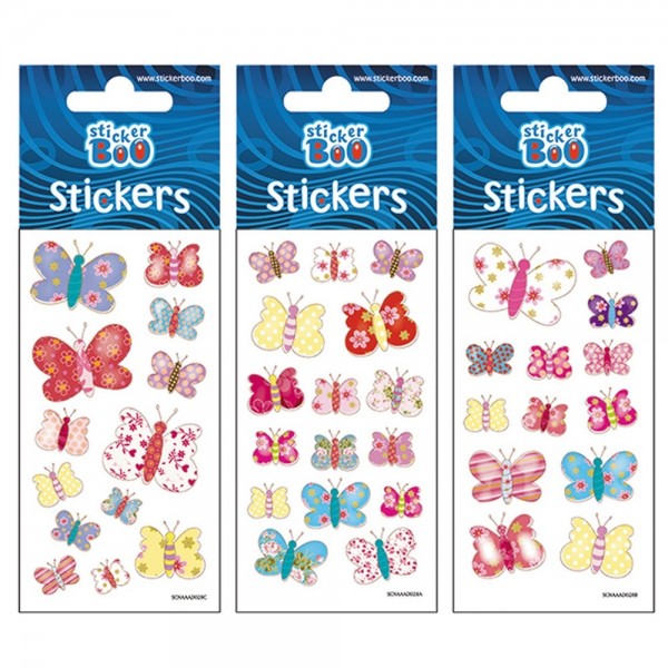 Accesorii creatie sticker CRAFT with FUN Sticker Boo, fluturi, 382526, 13-16 bucati/set