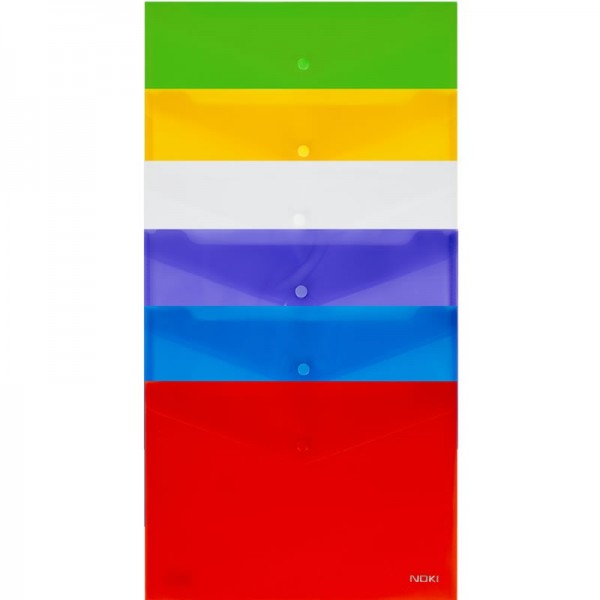 Mapa A4 NOKI, plastic, cu capsa, diverse culori, 31010