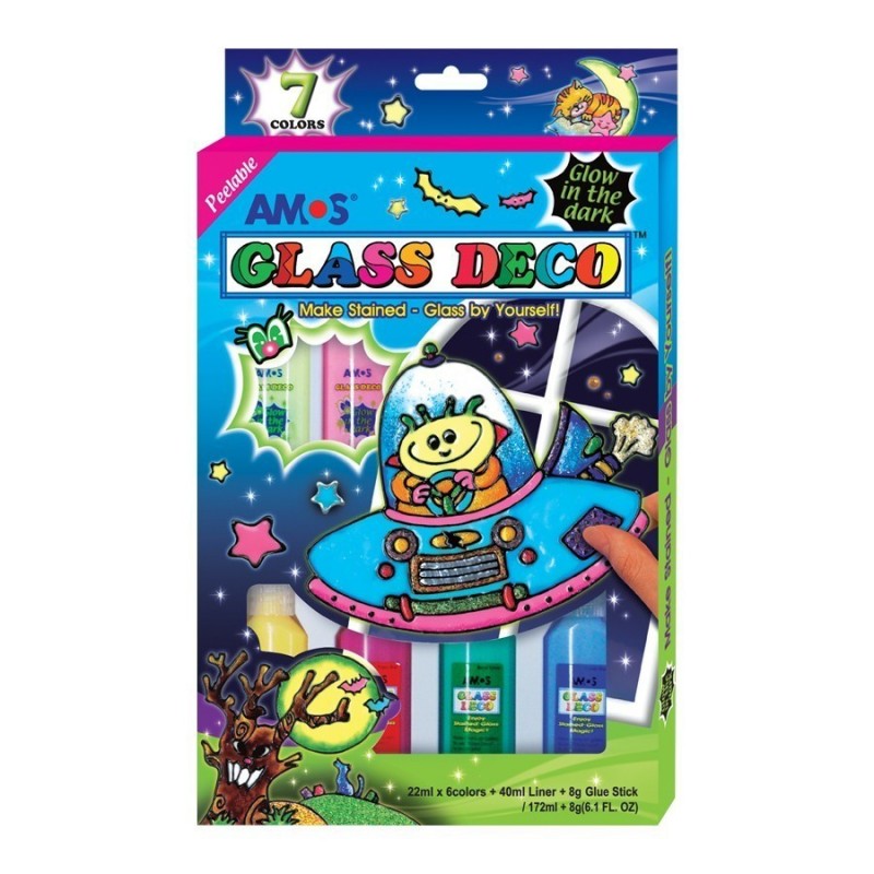 Set creativ copii Glow in the Dark Glass Deco AMOS GD22P7R Set creativ copii Glow in the Dark Glass Deco AMOS GD22P7R