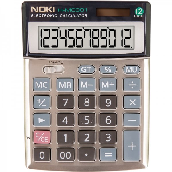 Calculator de birou Noki MC001, 12 digiti, alimentare baterie + solar, ecran inclinat