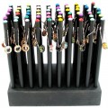 Creion grafit CNX Diamant KS3401-7, HB, corp rotund negru, acryl, cap cu pandantiv diverse culori