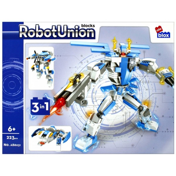 Set de constructie Alleblox Robot Union - robot L 3 in 1 diverse modele, 6+