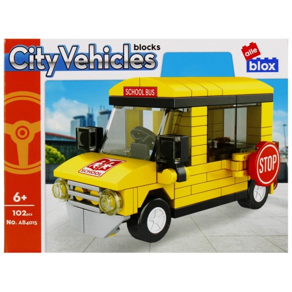 Set de constructie Alleblox City Vehicles - autobuz scolar - AB4015 / 492743, 102 piese, 6+