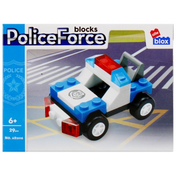 Set de constructie Alleblox Police Force - vehicule de politie, diverse modele, 29-39 piese, 6+