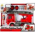 Masina de pompieri de construit MegaCreative 479904, 26cm, include unelte si accesorii, plastic, multicolor, 3+ ani