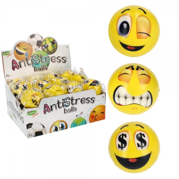 Minge antistres - emoji, 7cm, diverse modele, 3+ ani, MegaCreative, 459601