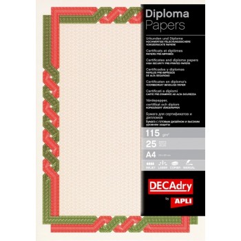 Hartie model diploma colorata/verde A4 Diploma DECAdry Spiral