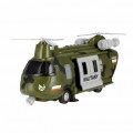 Elicopter militar cu 2 elice MegaCreative 502184, 28cm, cu sunete si lumini, plastic, verde, 3+ ani