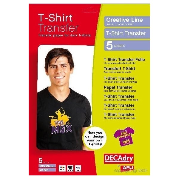 Hartie transfer termic tricouri culorie A4 DECAdry Inkjet