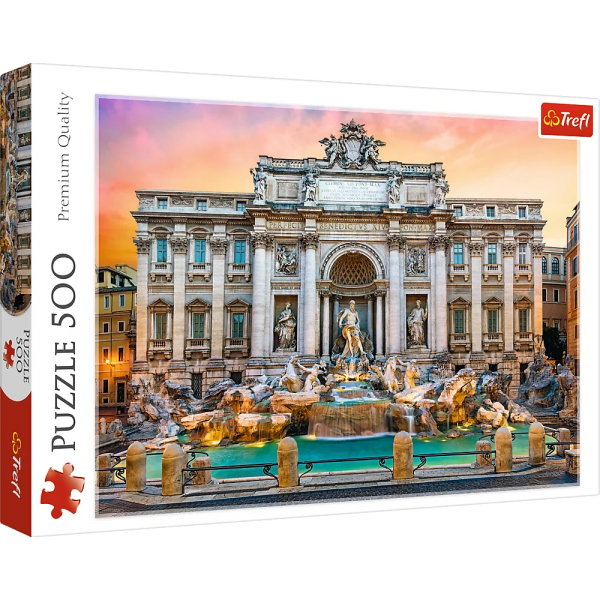 Puzzle carton 500 piese Trefl Fontanna di Trevi, Roma, 37292, 10+ ani