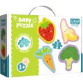 Puzzle carton 4in1 3-6 piese Trefl Baby - Legume si fructe, set 4x, 36076, 1+ ani