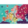 Puzzle carton 250 piese Clementoni Supercolor - Europa - Harta explorare personalitati, 29061, 7+ ani