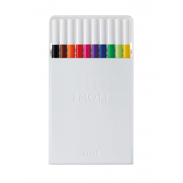 Fineliner 0.4 mm, UNI, EMOTT, PEM-SY, culori intense, NO.1, 10 culori/set