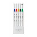 Fineliner 0.4 mm, UNI, EMOTT, PEM-SY, culori intense, NO.1, 5 culori/set