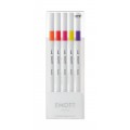 Fineliner UNI EMOTT PEM-SY, 0.4mm, NO.2, set 5 culori intense