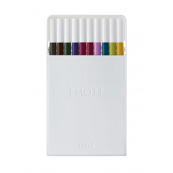 Fineliner 0.4 mm, UNI, EMOTT, PEM-SY, culori metalizate, NO.3, 10 culori/set