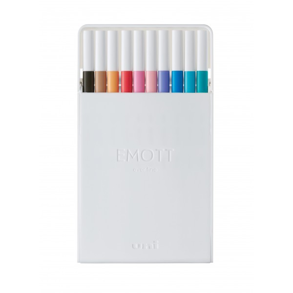Fineliner 0.4 mm, UNI, EMOTT, PEM-SY, culori pastel, NO.2, 10 culori/set