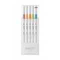 Fineliner 0.4 mm, UNI, EMOTT, PEM-SY, culori pastel, NO.6, 5 culori/set