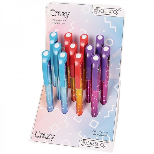 Stilou Cresco Crazy Grafix 270005, penita iridium, alimentare rezerve, corp plastic diverse culori