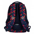 Ghiozdan SM St.Right Rainbow Birds, BP-26, 622502, 3 compartimente, negru/rosu/rainbow