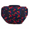 Ghiozdan SM St.Right Rainbow Birds, BP-26, 622502, 3 compartimente, negru/rosu/rainbow