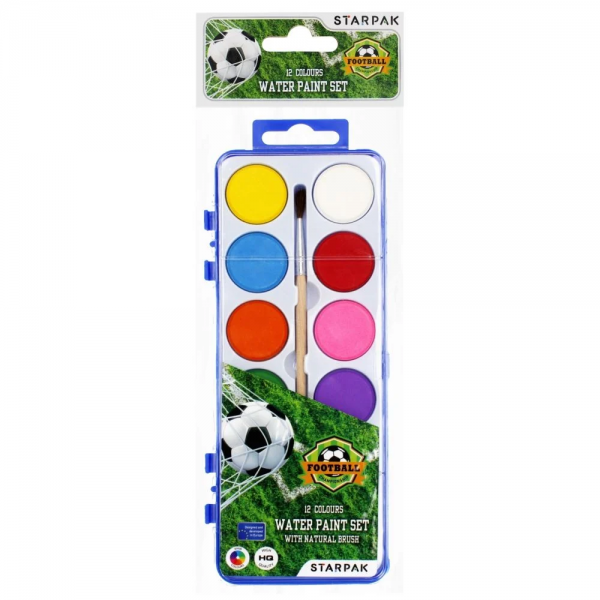 Acuarele Starpak Football, cu pensula, 12 culori, 28mm, 479316