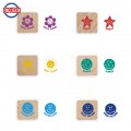 Stampile din lemn cu cerneala pt.profesori, mesaje de recompensa, Trendhaus CH28426 set 6 bucati