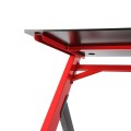 Birou gaming Omega Varr Mon, cadru metal, blat MDF, 120x60x1.8cm, 80cm/H, negru/rosu, VGTMO, 44760